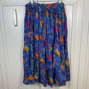 Sacred Threads Ocean Print Cotton Skirt